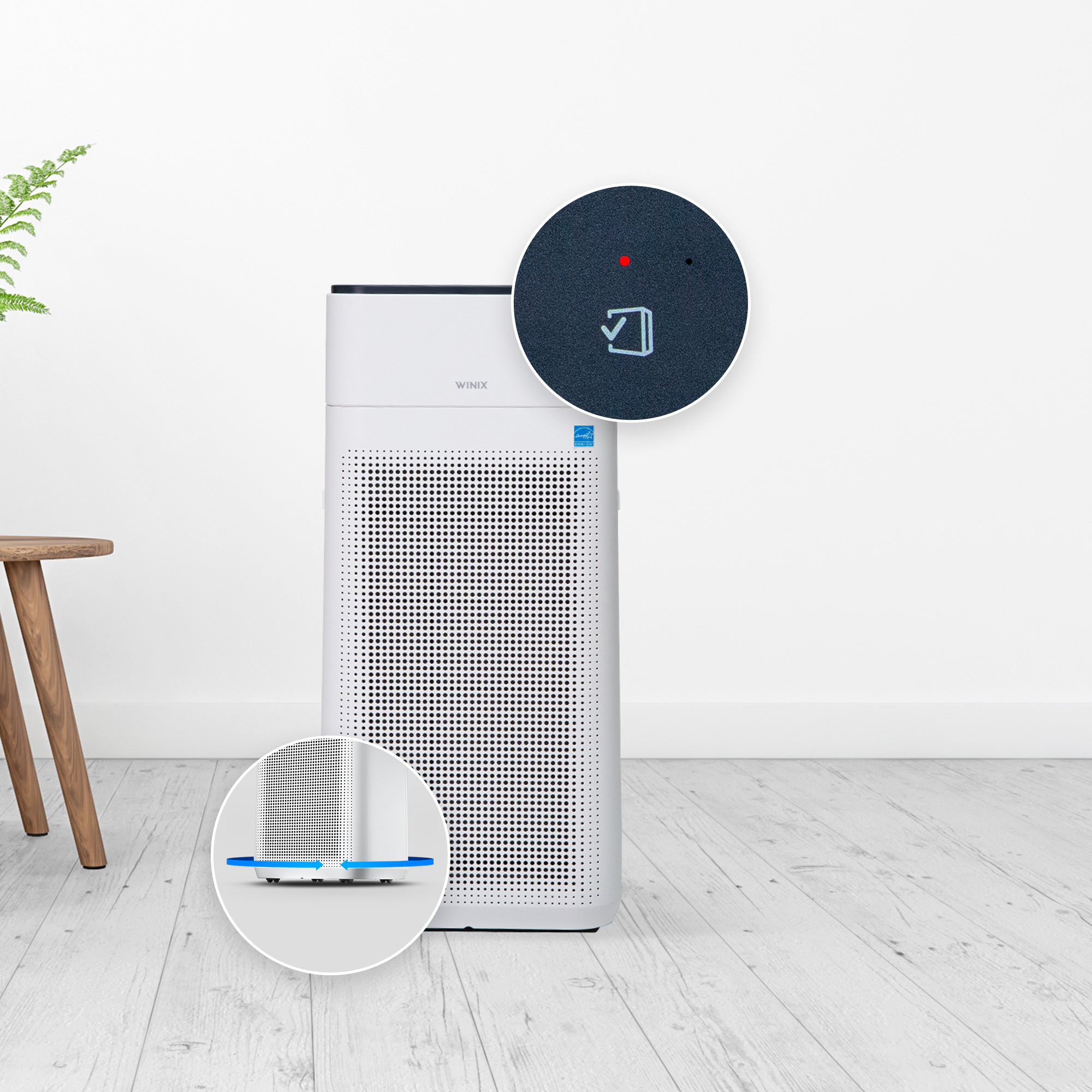 XLC Air Purifier Easy to Use with Check Filter Indicator and Caster Wheels