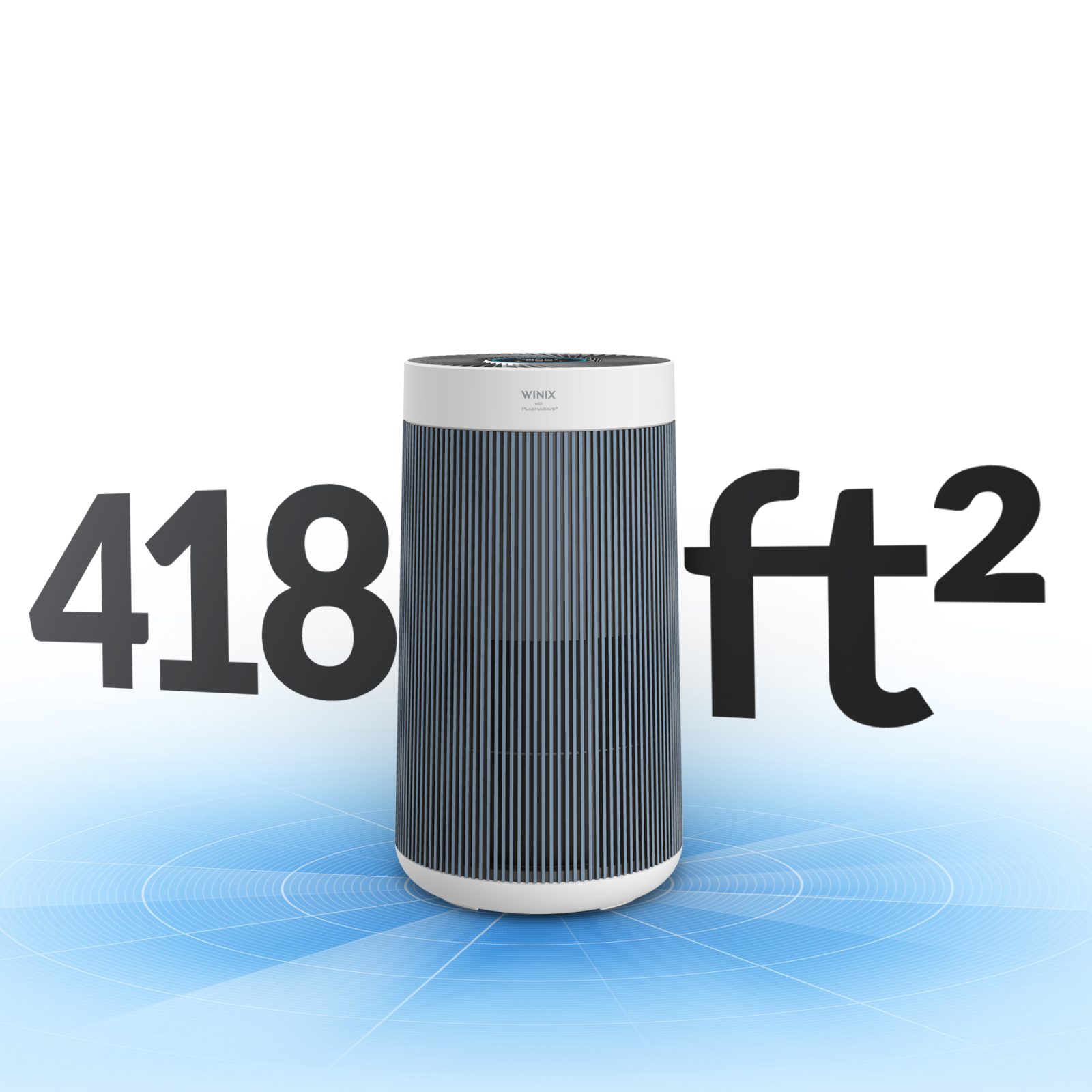 T830 infront of large text reading 418 ft^2